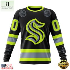 NHL Seattle Kraken Specialized With FireFighter Uniforms Color Hoodie, T Shirt, NHL 3D Game Day Tee Nhl Seattle Kraken Specialized With Firefighter Uniforms Color Hoodie T Shirt 3