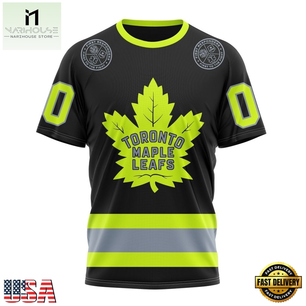 NHL Toronto Maple Leafs Specialized With FireFighter Uniforms Color Hoodie, T Shirt, NHL 3D Game Day Tee Nhl Toronto Maple Leafs Specialized With Firefighter Uniforms Color Hoodie T Shirt 4