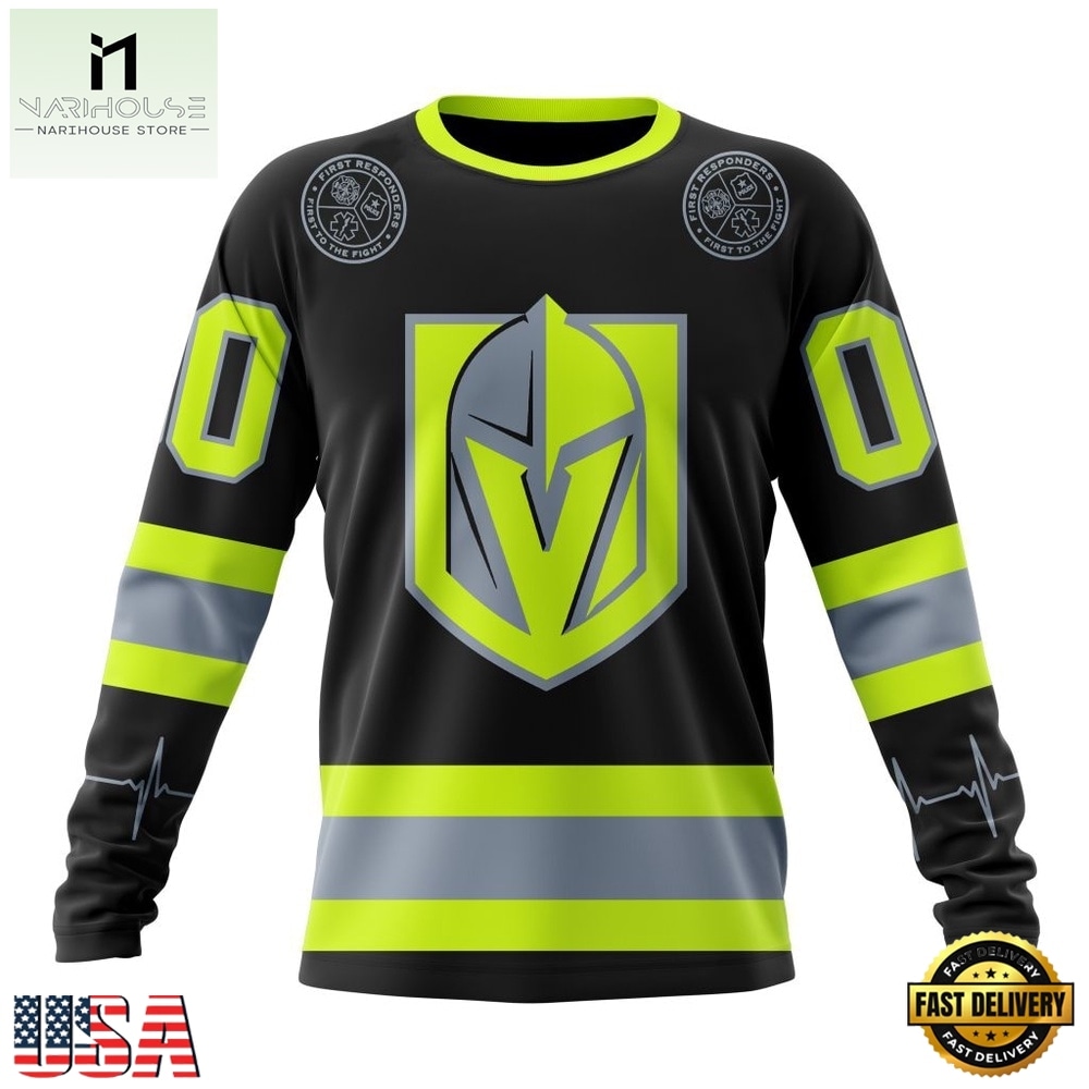 NHL Vegas Golden Knights Specialized With FireFighter Uniforms Color Hoodie, T Shirt, NHL 3D Game Day Tee Nhl Vegas Golden Knights Specialized With Firefighter Uniforms Color Hoodie T Shirt 3