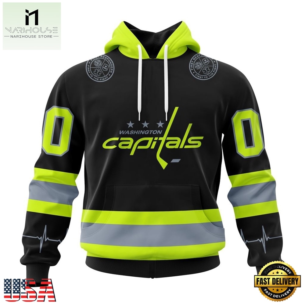 NHL Washington Capitals Specialized With FireFighter Uniforms Color Hoodie, T Shirt, NHL 3D Game Day Tee Nhl Washington Capitals Specialized With Firefighter Uniforms Color Hoodie T Shirt 1
