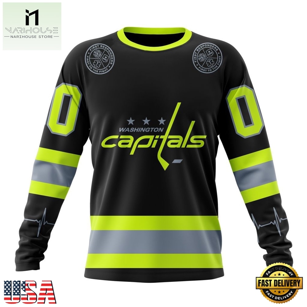 NHL Washington Capitals Specialized With FireFighter Uniforms Color Hoodie, T Shirt, NHL 3D Game Day Tee Nhl Washington Capitals Specialized With Firefighter Uniforms Color Hoodie T Shirt 3