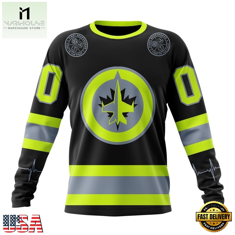 NHL Winnipeg Jets Specialized With FireFighter Uniforms Color Hoodie, T Shirt, NHL 3D Game Day Tee Nhl Winnipeg Jets Specialized With Firefighter Uniforms Color Hoodie T Shirt 3