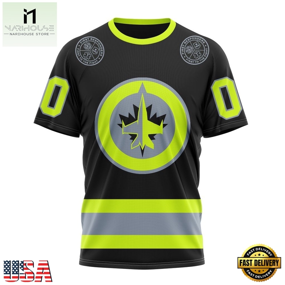 NHL Winnipeg Jets Specialized With FireFighter Uniforms Color Hoodie, T Shirt, NHL 3D Game Day Tee Nhl Winnipeg Jets Specialized With Firefighter Uniforms Color Hoodie T Shirt 4