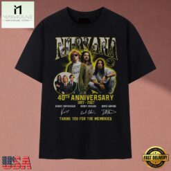 Nirvana 40th Anniversary 1987 2027 Signatures Vintage Graphic T Shirt, Music Fan 2D Shirt Nirvana 40th Anniversary 1987 2027 Signatures Vintage Graphic T Shirt
