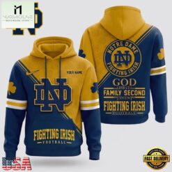 Notre Dame Fighting Irish 2026 NCAA Personalized Faith Family Football Hoodie, NCAA College 3D Shirt Notre Dame Fighting Irish 2026 Ncaa Personalized Faith Family Football Hoodie