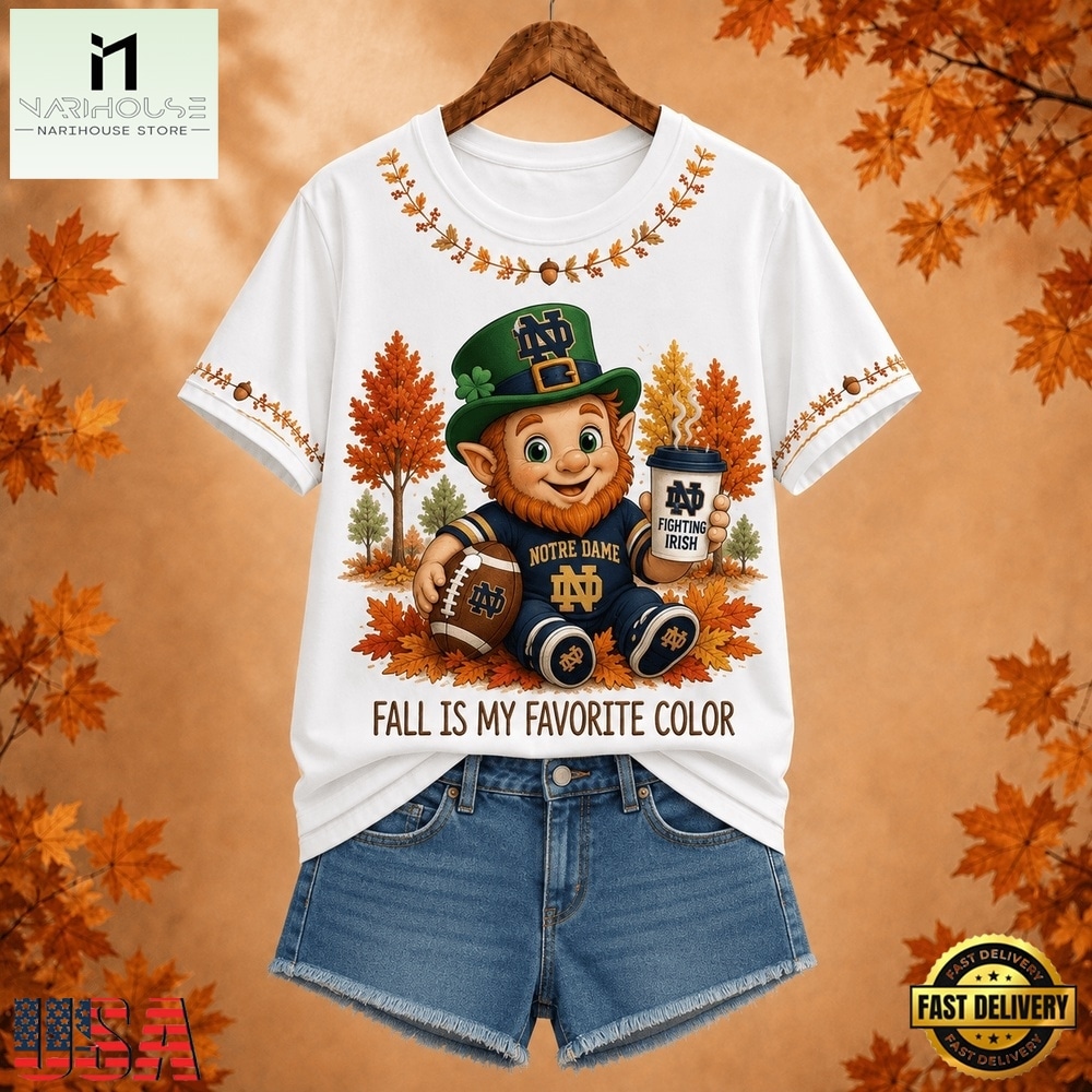 Notre Dame Fighting Irish NCAA Fall Is My Favorite Color Football Unisex 3D Shirt, NCAA College 3D Shirt Notre Dame Fighting Irish NCAA Fall Is My Favorite Color Football Unisex 3D Shirt, NCAA College 3D Shirt