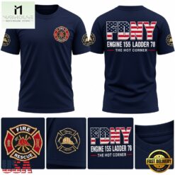 Notre Dame Football Coach Freeman FDNY Engine 155 Ladder 78 The Hot Corner T Shirt, Hot 3D Shirt Trend Notre Dame Football Coach Freeman Fdny Engine 155 Ladder 78 The Hot Corner T Shirt
