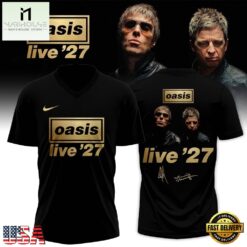 Oasis Live ’27 Limited Edition Signature Black Football Jersey, Trending Football Shirt Oasis Live 27 Limited Edition Signature Black Football Jersey