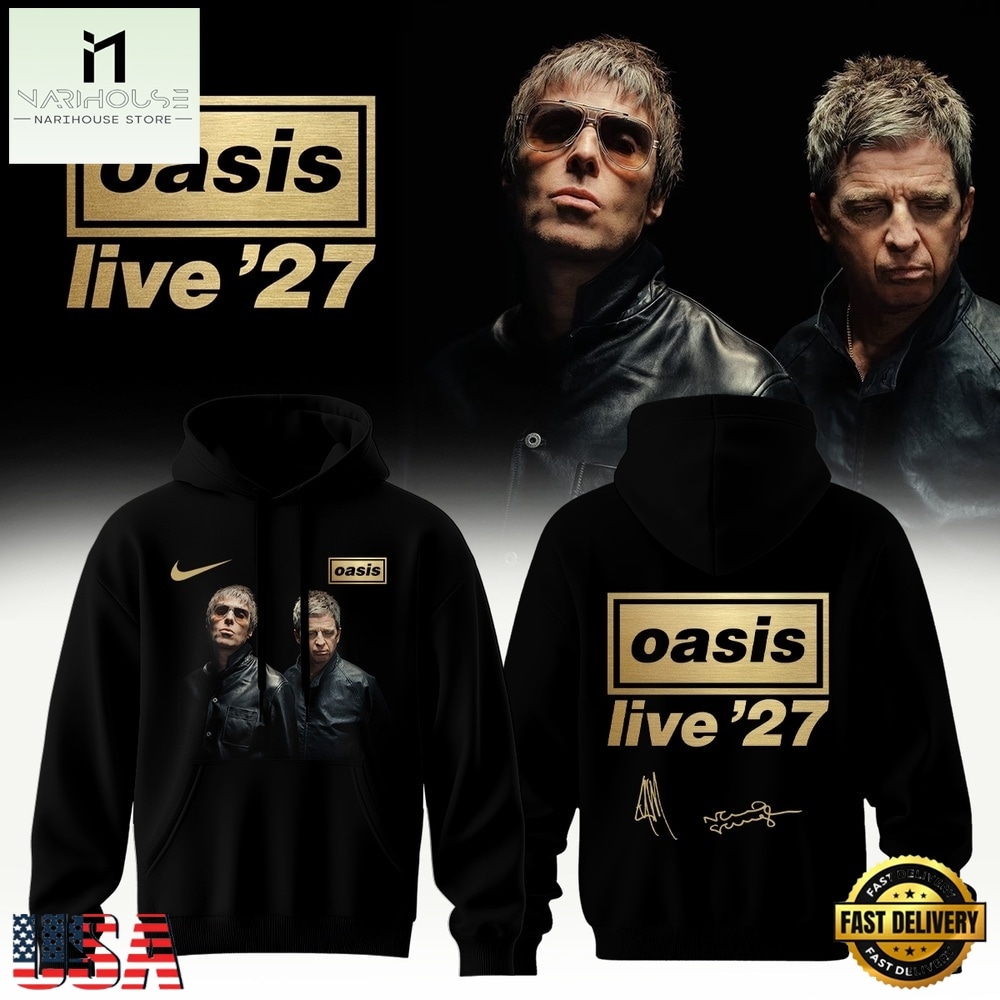 Oasis Live ’27 Limited Edition Signature Black Hoodie, Popular 3D Music Tee Oasis Live ’27 Limited Edition Signature Black Hoodie, Popular 3D Music Tee
