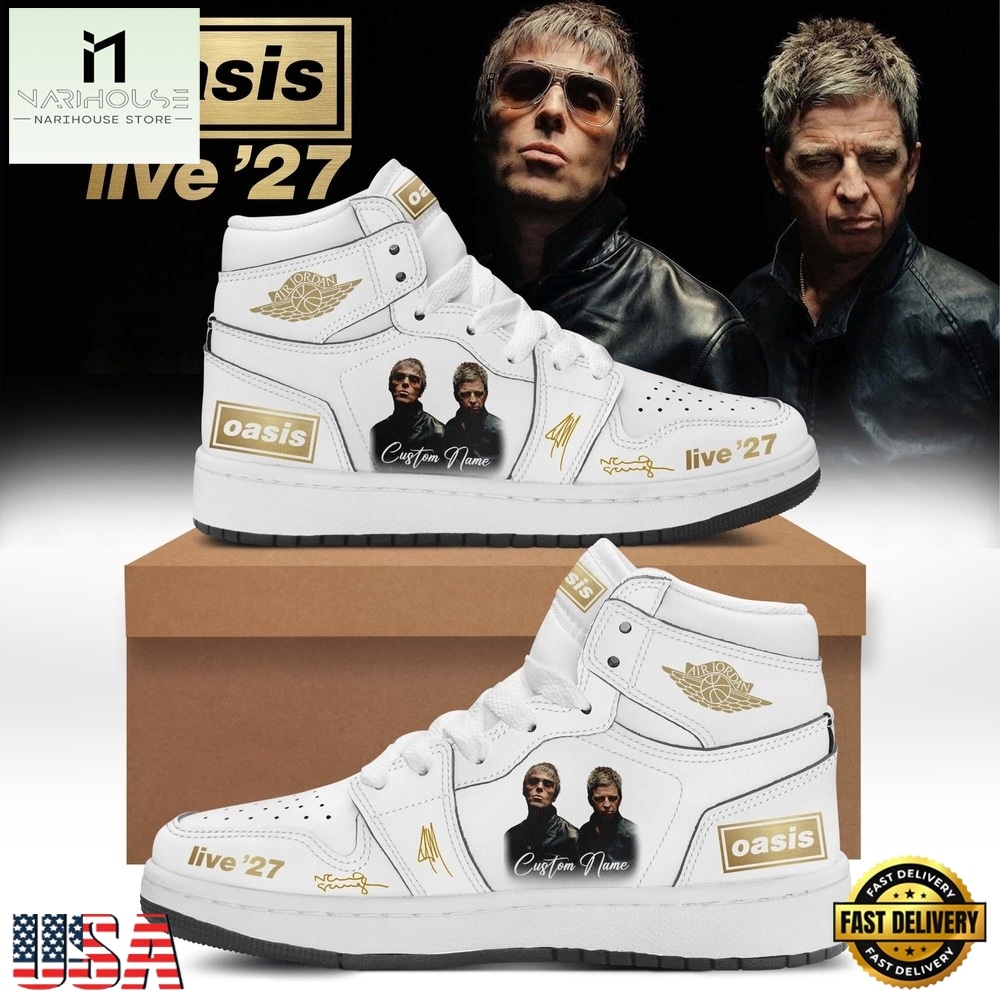 Oasis Live ’27 Limited Edition Signature White Air Jordan 1 Shoes, Music Fan AJ1 Sneakers Oasis Live ’27 Limited Edition Signature White Air Jordan 1 Shoes, Music Fan AJ1 Sneakers