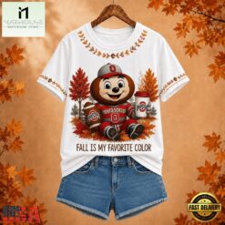 Ohio State Buckeyes NCAA Fall Is My Favorite Color Football Unisex 3D Shirt, NCAA College 3D Shirt Ohio State Buckeyes Ncaa Fall IS MY Favorite Color Football Unisex 3D Shirt