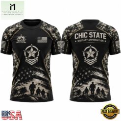 Ohio State Buckeyes x Military Appreciation T Shirt, Hot 3D Shirt Trend Ohio State Buckeyes X Military Appreciation T Shirt