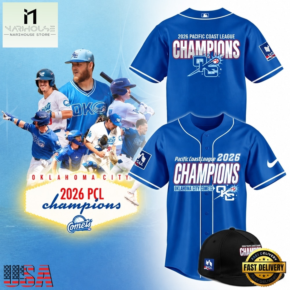 Oklahoma City Comets Pacific Coast League Champions 2026 Baseball Jersey, Stylish Baseball Jersey Oklahoma City Comets Pacific Coast League Champions 2026 Baseball Jersey, Stylish Baseball Jersey