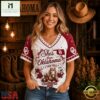 Oklahoma Sooners NCAA Bow and Floral Team Spirit V Neck T Shirt, NCAA College V Neck Tee Oklahoma Sooners Ncaa Bow And Floral Team Spirit V Neck T Shirt