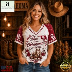 Oklahoma Sooners NCAA Bow and Floral Team Spirit V Neck T Shirt, NCAA College V Neck Tee Oklahoma Sooners Ncaa Bow And Floral Team Spirit V Neck T Shirt