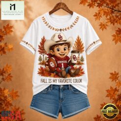 Oklahoma Sooners NCAA Fall Is My Favorite Color Football Unisex 3D Shirt, NCAA College 3D Shirt Oklahoma Sooners Ncaa Fall IS MY Favorite Color Football Unisex 3D Shirt