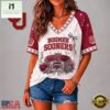 Oklahoma Sooners NCAA Floral Stadium Bow V Neck 3D T Shirt, NCAA College V Neck Tee Oklahoma Sooners Ncaa Floral Stadium Bow V Neck 3D T Shirt