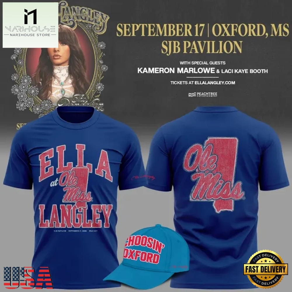 Ole Miss Rebels x Ella Langley The Dandelion Tour 2026 New Design T Shirt, Popular 3D Music Tee Ole Miss Rebels x Ella Langley The Dandelion Tour 2026 New Design T Shirt, Popular 3D Music Tee