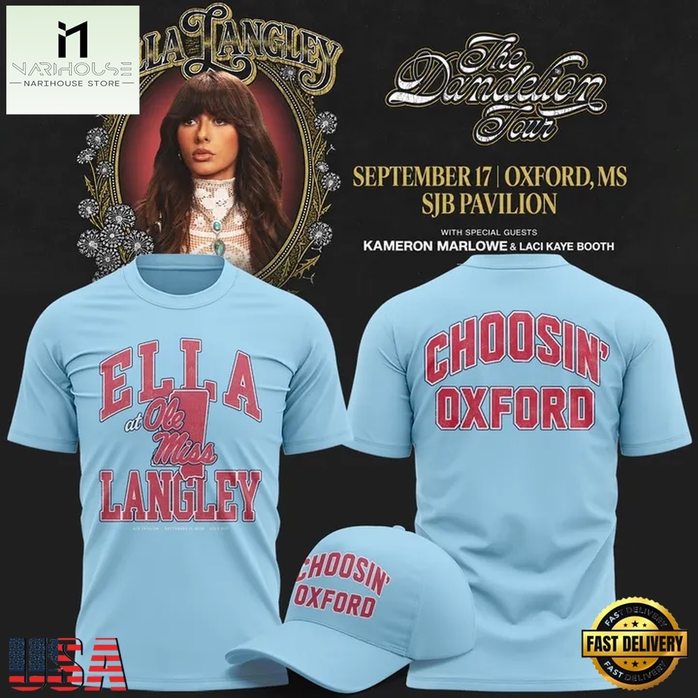 Ole Miss Rebels x Ella Langley The Dandelion Tour 2026 T Shirt, Popular 3D Music Tee Ole Miss Rebels x Ella Langley The Dandelion Tour 2026 T Shirt, Popular 3D Music Tee