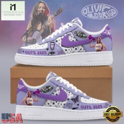 Olivia Rodrigo GUTS 2025 World Tour Custom Air Force 1 Shoes, Music Artist AF1 Shoes Olivia Rodrigo Guts 2025 World Tour Custom Air Force 1 Shoes
