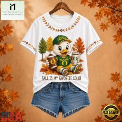 Oregon Ducks NCAA Fall Is My Favorite Color Football Unisex 3D Shirt, NCAA College 3D Shirt Oregon Ducks Ncaa Fall IS MY Favorite Color Football Unisex 3D Shirt