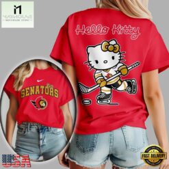 Ottawa Senators NHL x Hello Kitty Unisex 3D Shirt, NHL 3D Game Day Tee Ottawa Senators Nhl X Hello Kitty Unisex 3D Shirt