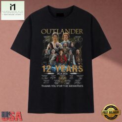 Outlander 12 Years 2014 2026 Signatures Graphic T Shirt, Music Fan 2D Shirt Outlander 12 Years 2014 2026 Signatures Graphic T Shirt