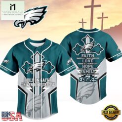 Philadelphia Eagles NFL Blessed Beyond The Score Baseball Jersey, NFL Game Day Jersey Philadelphia Eagles Nfl Blessed Beyond The Score Baseball Jersey