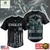 Philadelphia Eagles NFL Breast Cancer Hope Over Fear Baseball Jersey, NFL Game Day Jersey Philadelphia Eagles Nfl Breast Cancer Hope Over Fear Baseball Jersey