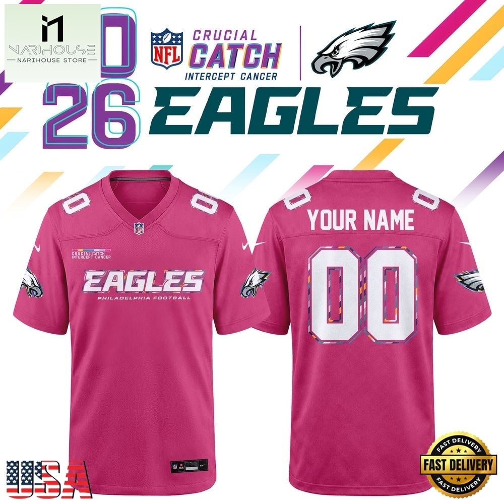 Philadelphia Eagles NFL Crucial Catch 2026 Pink Limited Edition Football Jersey, Trending Football Shirt Philadelphia Eagles NFL Crucial Catch 2026 Pink Limited Edition Football Jersey, Trending Football Shirt