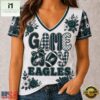 Philadelphia Eagles NFL Football Flowers Team Pride V Neck T Shirt, Trendy NFL V Neck Tee Philadelphia Eagles Nfl Football Flowers Team Pride V Neck T Shirt