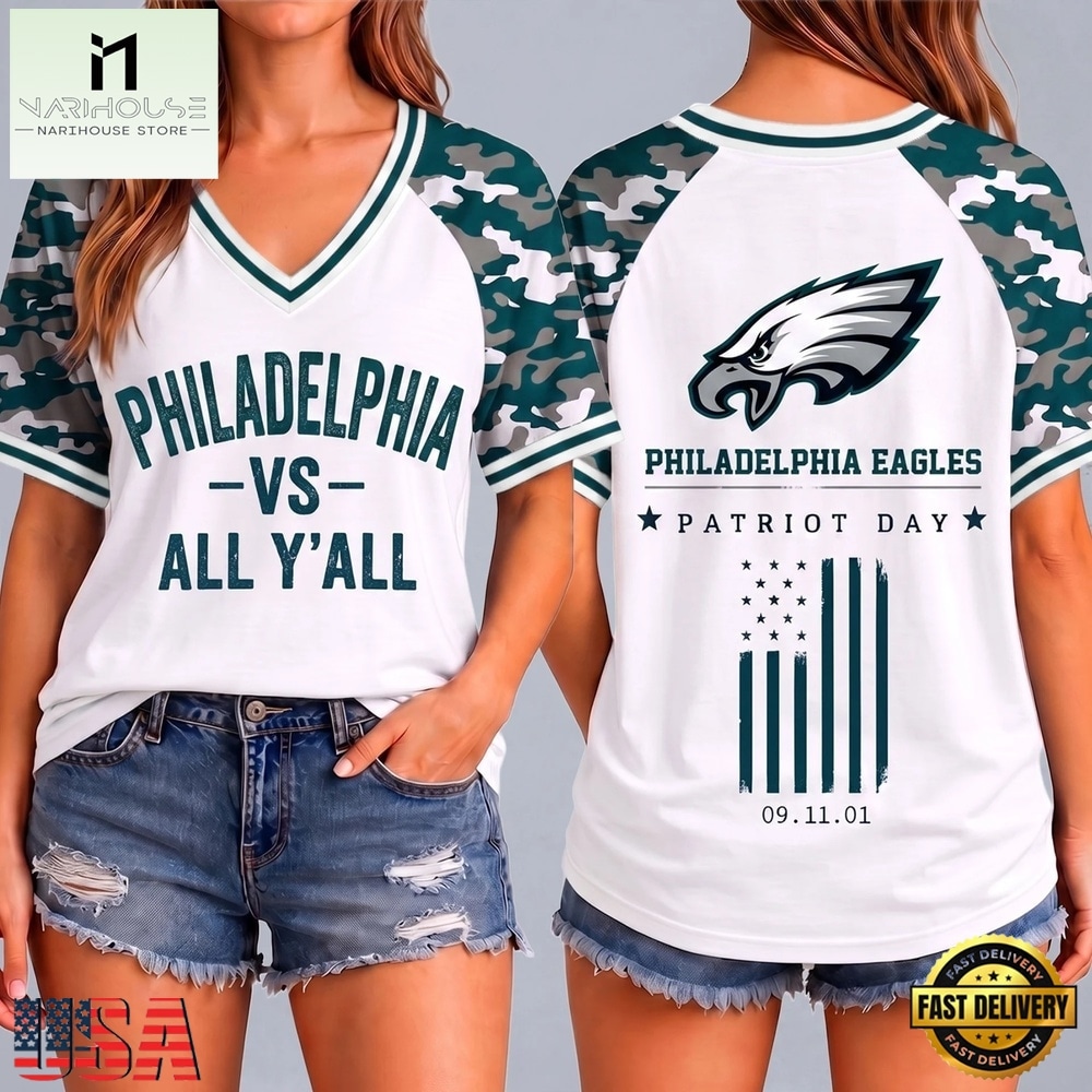 Philadelphia Eagles NFL vs All Y' All United We Stand V Neck T Shirt, Trendy NFL V Neck Tee Philadelphia Eagles NFL vs All Y' All United We Stand V Neck T Shirt, Trendy NFL V Neck Tee