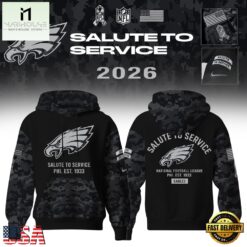 Philadelphia Eagles Salute to Service Camo 2026 Black Hoodie, Hot 3D Shirt Trend Philadelphia Eagles Salute TO Service Camo 2026 Black Hoodie