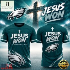 Philadelphia Eagles x Jesus Won 2026 Special New T Shirt, Hot 3D Shirt Trend Philadelphia Eagles X Jesus Won 2026 Special New T Shirt