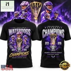 Philadelphia Waterdogs Premier Lacrosse League 2026 Champions Black T Shirt, Hot 3D Shirt Trend Philadelphia Waterdogs Premier Lacrosse League 2026 Champions Black T Shirt