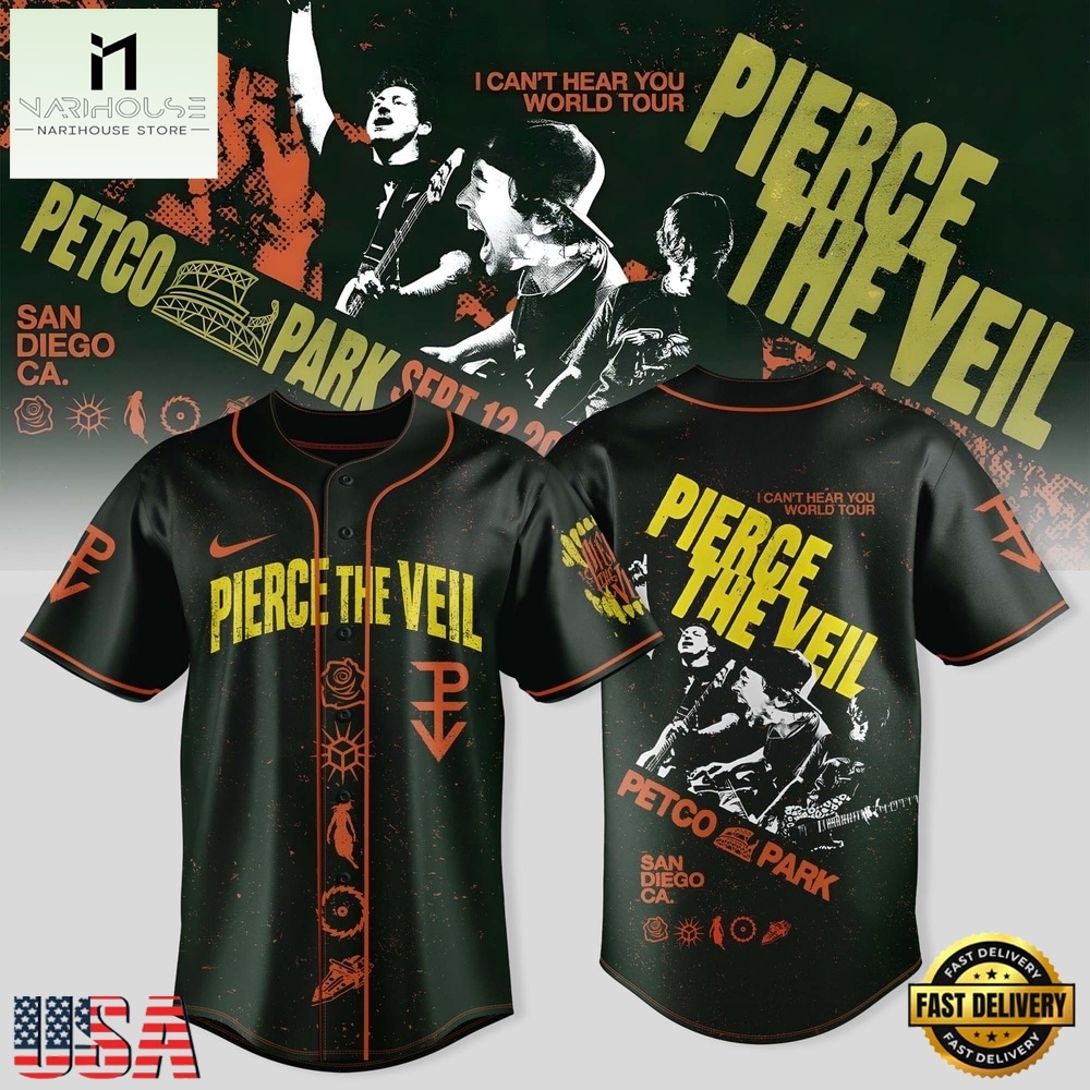 Pierce The Veil I Can’t Hear You World Tour Finale Exclusive Baseball Jersey, Concert Baseball Jersey Pierce The Veil I Can’t Hear You World Tour Finale Exclusive Baseball Jersey, Concert Baseball Jersey