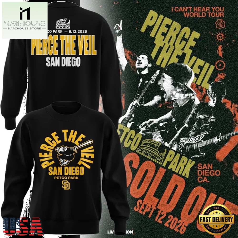 Pierce The Veil x San Diego Padres 2026 Sweatshirt, Popular 3D Music Tee Pierce The Veil x San Diego Padres 2026 Sweatshirt, Popular 3D Music Tee