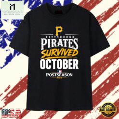 Pittsburgh Pirates 2026 MLB Playoffs Survived October T Shirt, Stylish 2D Graphic Shirt Pittsburgh Pirates 2026 Mlb Playoffs Survived October T Shirt