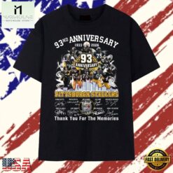 Pittsburgh Steelers 93rd Anniversary Greatness Legends Signatures Football T Shirt, Stylish 2D Graphic Shirt Pittsburgh Steelers 93rd Anniversary Greatness Legends Signatures Football T Shirt