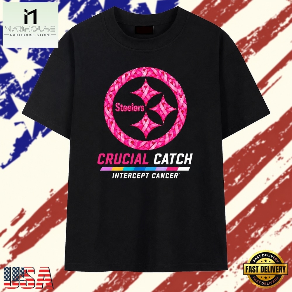 Pittsburgh Steelers Crucial Catch Intercept Cancer T Shirt, Stylish 2D Graphic Shirt Pittsburgh Steelers Crucial Catch Intercept Cancer T Shirt, Stylish 2D Graphic Shirt