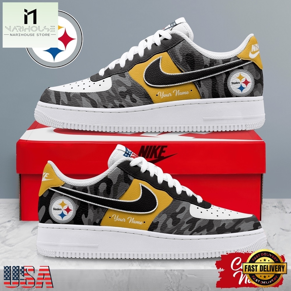 Pittsburgh Steelers NFL End Zone Energy Custom Air Force 1 Shoes Sneaker, NFL Team AF1 Shoes Pittsburgh Steelers NFL End Zone Energy Custom Air Force 1 Shoes Sneaker, NFL Team AF1 Shoes