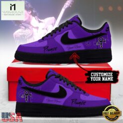 Prince Love Symbol Personalized Purple Graphic Air Force 1 Shoes, Music Artist AF1 Shoes Prince Love Symbol Personalized Purple Graphic Air Force 1 Shoes