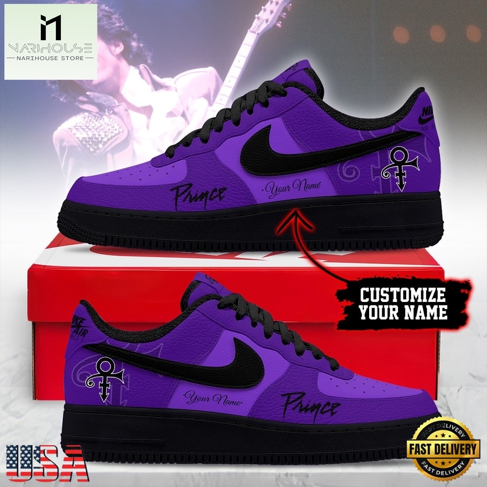 Prince Love Symbol Personalized Purple Graphic Air Force 1 Shoes, Music Artist AF1 Shoes Prince Love Symbol Personalized Purple Graphic Air Force 1 Shoes, Music Artist AF1 Shoes
