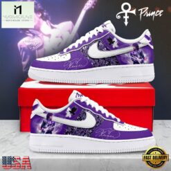 Prince Purple Rain Signature Graphic Air Force 1 Shoes, Music Artist AF1 Shoes Prince Purple Rain Signature Graphic Air Force 1 Shoes