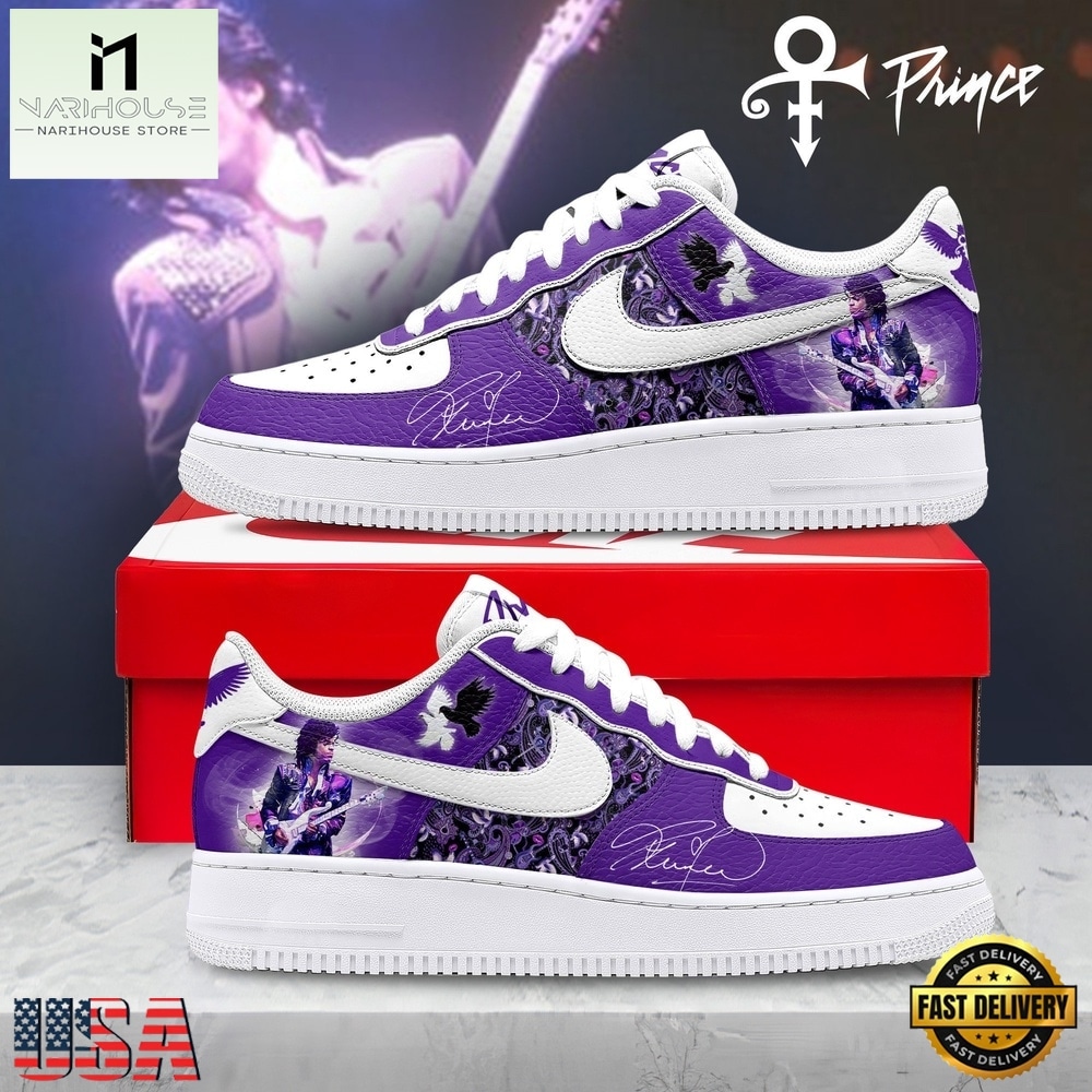 Prince Purple Rain Signature Graphic Air Force 1 Shoes, Music Artist AF1 Shoes Prince Purple Rain Signature Graphic Air Force 1 Shoes, Music Artist AF1 Shoes