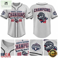 Rocket City Trash Pandas North Division Second Half Champions 2026 Baseball Jersey, Stylish Baseball Jersey Rocket City Trash Pandas North Division Second Half Champions 2026 Baseball Jersey