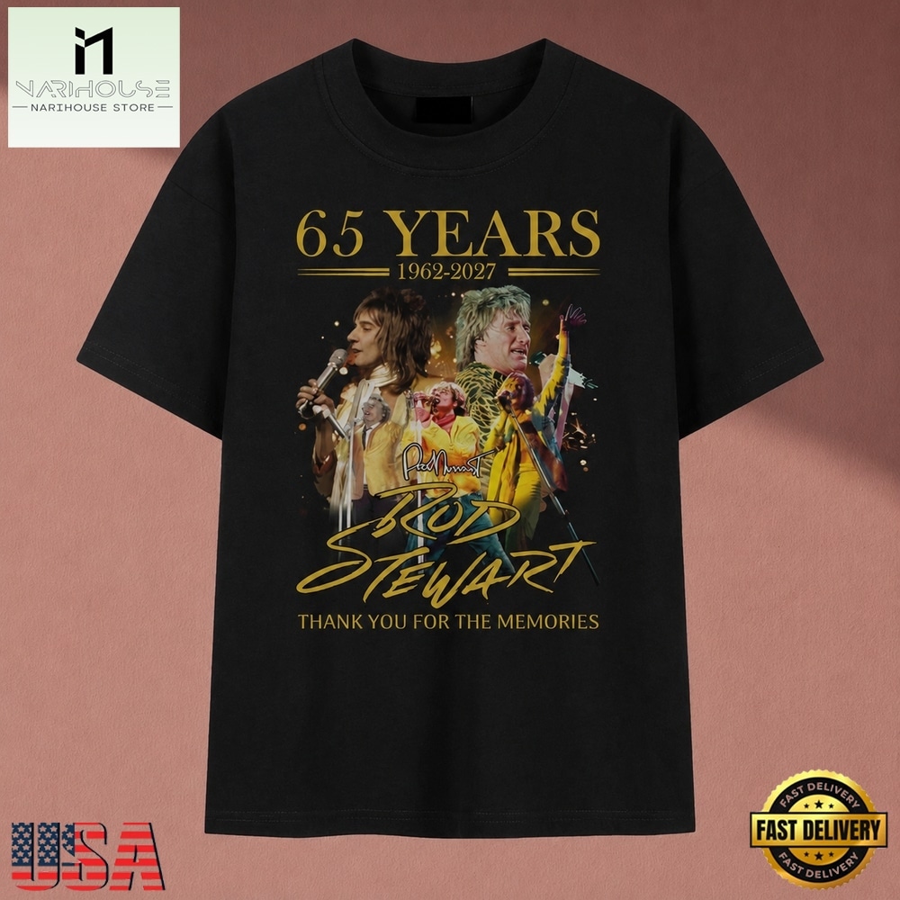 Rod Stewart 65 Years 1962 2027 Signatures Graphic T Shirt, Music Fan 2D Shirt Rod Stewart 65 Years 1962 2027 Signatures Graphic T Shirt, Music Fan 2D Shirt