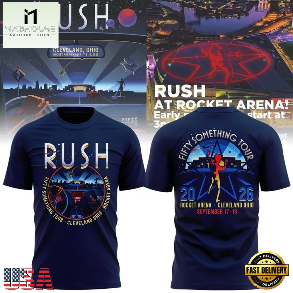 Rush x Cleveland Cavaliers Fifty Something Tour 2026 T Shirt, Popular 3D Music Tee Rush x Cleveland Cavaliers Fifty Something Tour 2026 T Shirt, Popular 3D Music Tee
