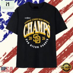 San Diego Padres 2026 National League West Division Champs T Shirt, Stylish 2D Graphic Shirt San Diego Padres 2026 National League West Division Champs T Shirt