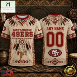San Francisco 49ers 2026 NFL Native American Heritage 3D Shirt, NFL Sporty Shirt San Francisco 49ers 2026 Nfl Native American Heritage 3D Shirt